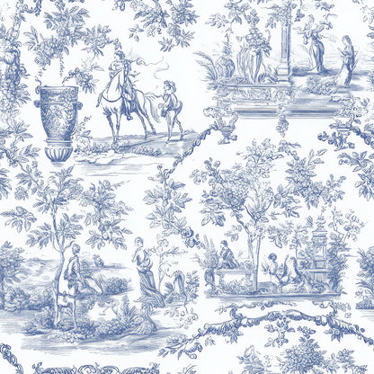 Blue Woodland Toile Memory Foam Nursery Rug – Soft Baby & Kids Play Mat